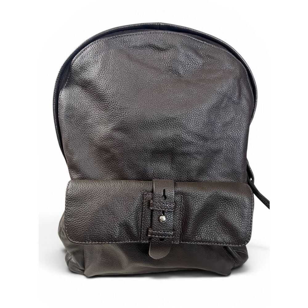 Cole Haan Brown Genuine Pebbled Leather Minimalist Travel Backpack CHDM11031